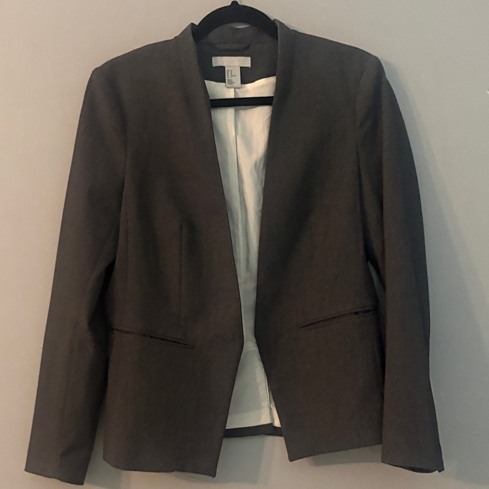 H&M Dark Gray Open-Front Blazer